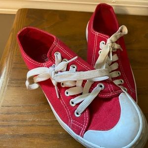 Red sneakers